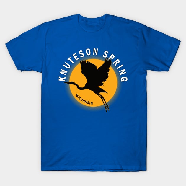 Knuteson Spring in Wisconsin Heron Sunrise T-Shirt by BirdsEyeWorks